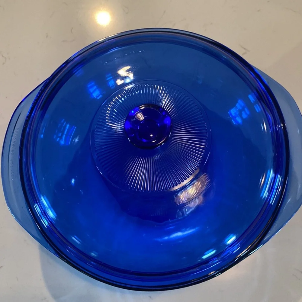Vintage Pyrex #024 Cobalt Blue Glass 2 Qt. 2 L.  Casserole Dish